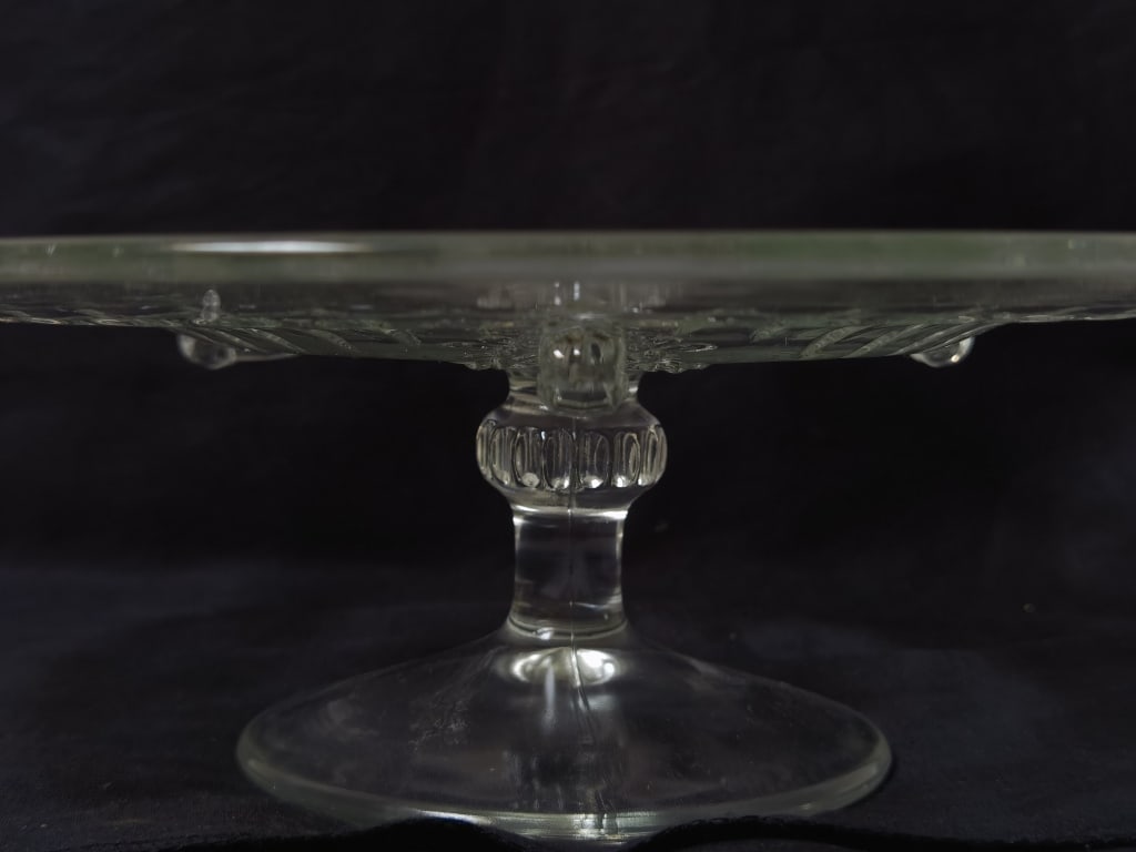 Etched Glass Footed Platter - 4