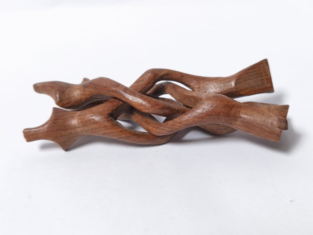 Interlocking Three-Legged Wood Display Stand - 3