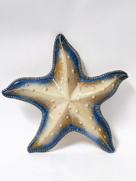 Decorative Ceramic Starfish Plaque: Decorative Ceramic Starfish Plaque, 12.5in