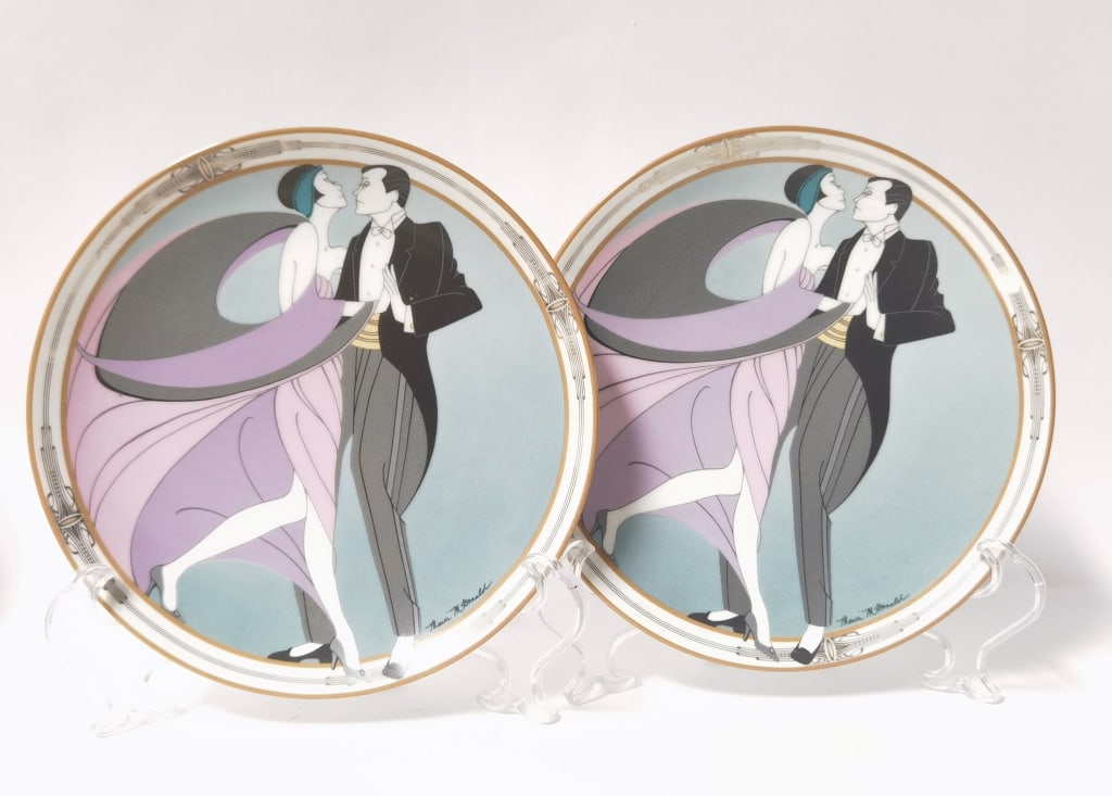 (2) Marci McDonald Tango Dancers Plates (1 of 3)