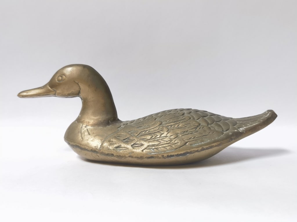 Vintage Brass Duck Decoy - 2