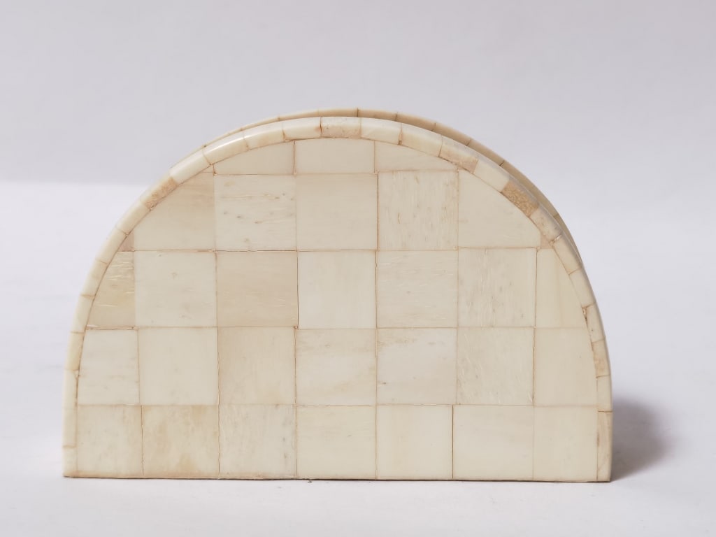 Mosaic Bone Letter Rack: Mosaic Bone Letter Rack, 4.25in