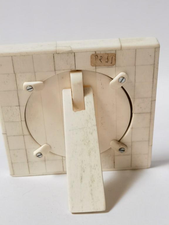 Square Inlaid Bone Frame with Label - 4
