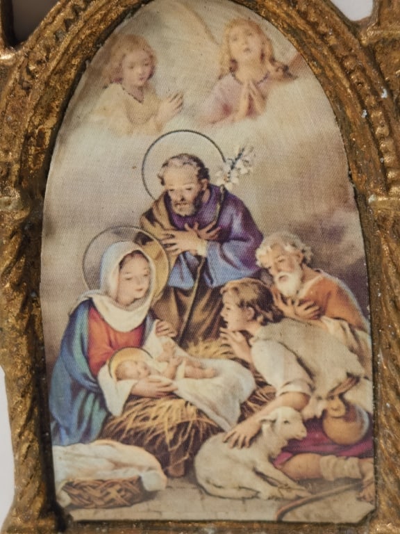 Nativity Scene Gothic Arched Plaque - 2