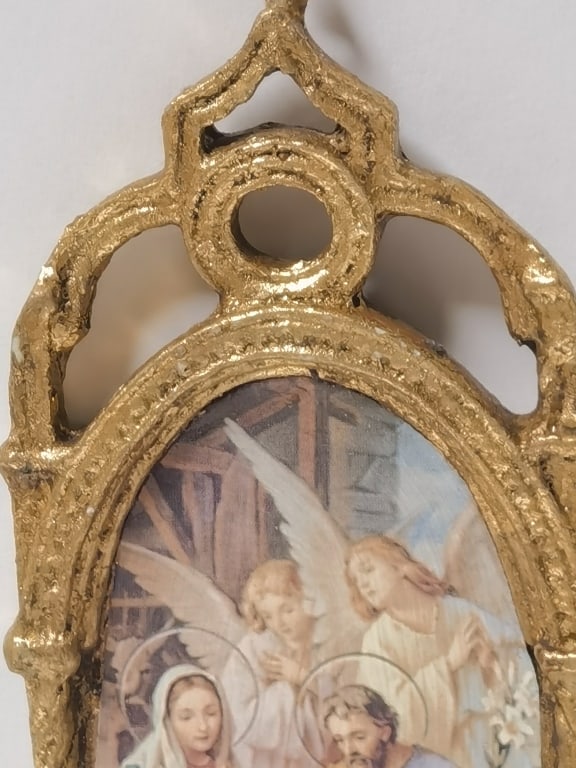 Nativity Scene Gilded Arched Plaque - 3