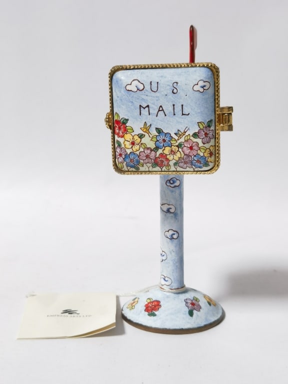 Empress Arts Enamel over Brass US Mail Trinket Box (1 of 6)
