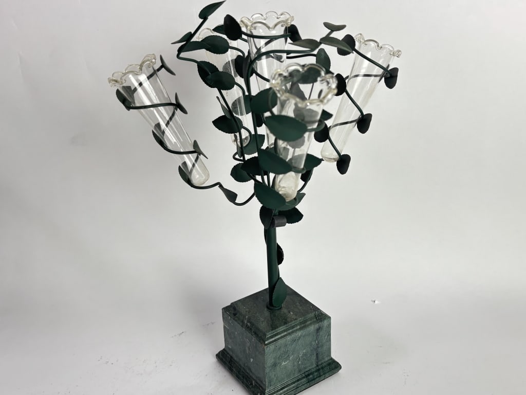 Two's Company Marble-Base Multi-Stem Bud Vase - 3