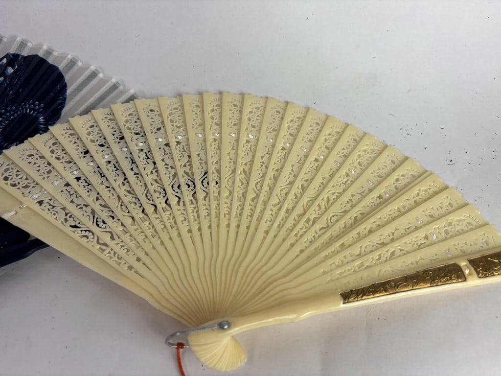 (2) Decorative Folding Fans - 3