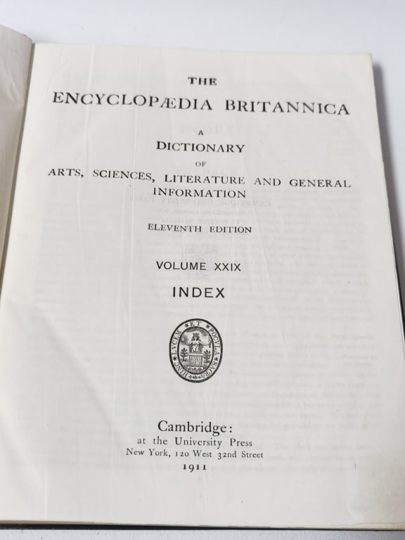 1910 The Encyclopedia Brittanica, Vol. XXIX - 2