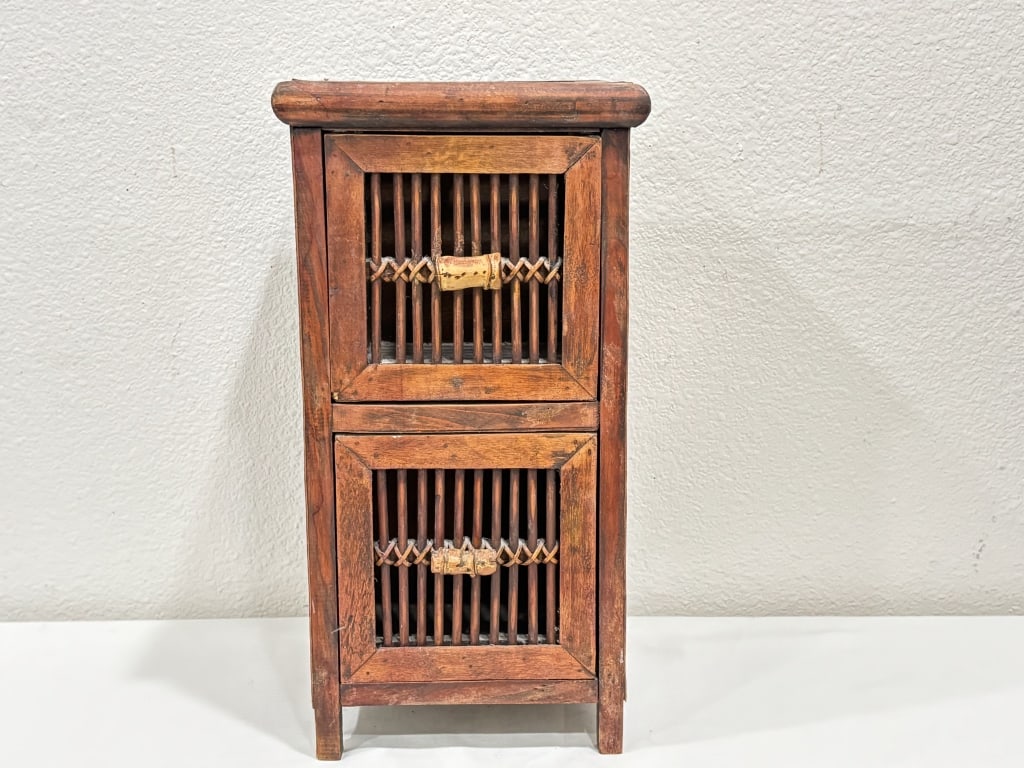 Southeast Asian Style Bamboo & Hardwood Mini-Chest (1 of 5)