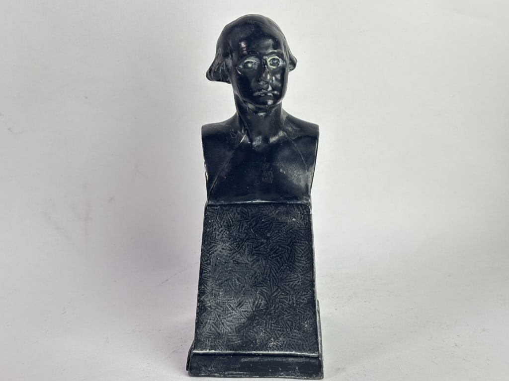 Antique-Style Metal Portrait Bust of George Washin (1 of 4)