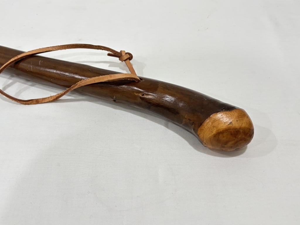 Vintage Rustic Bark-On Root-Knob Walking Stick - 2