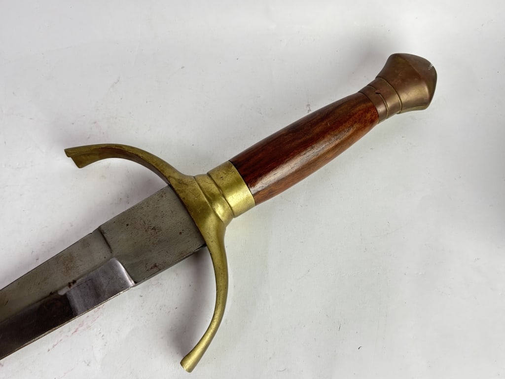 Brass-Mounted Curved Guard Dagger - 2