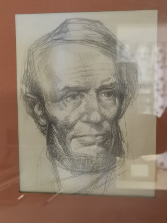 1970 Signed Silverhorn Pencil Portrait Drawing - 2