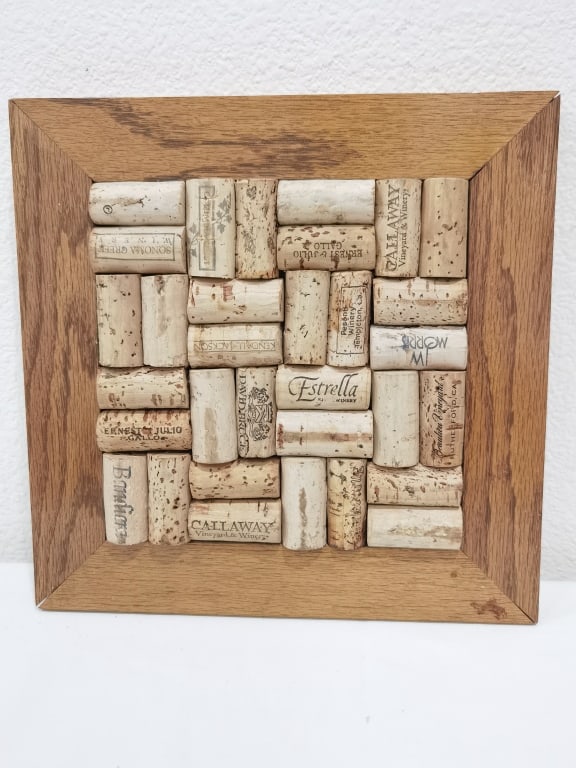 Hand Made Wine Cork Art: Hand Made Wine Cork Art, 10in by 10in
