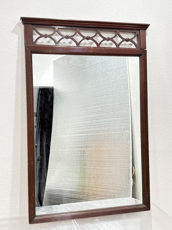 Vintage Lattice Frame Wall Mirror: Vintage Lattice Frame Wall Mirror, 36.25in by 25in