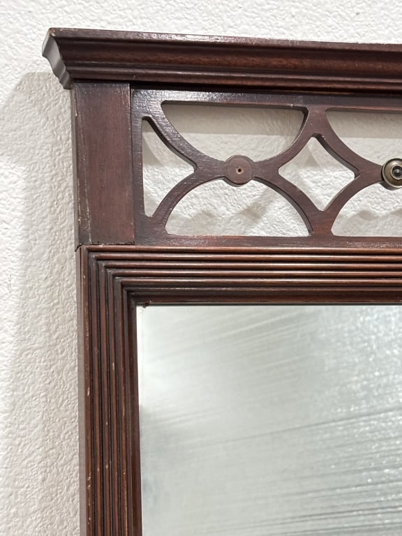 Vintage Lattice Frame Wall Mirror - 3