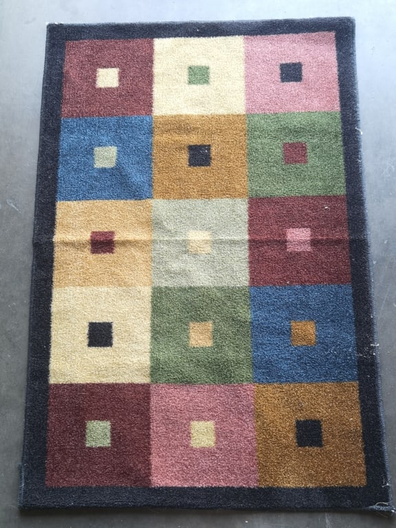 Small Color Block Rug: Small Color Block Rug, 45in by 30in