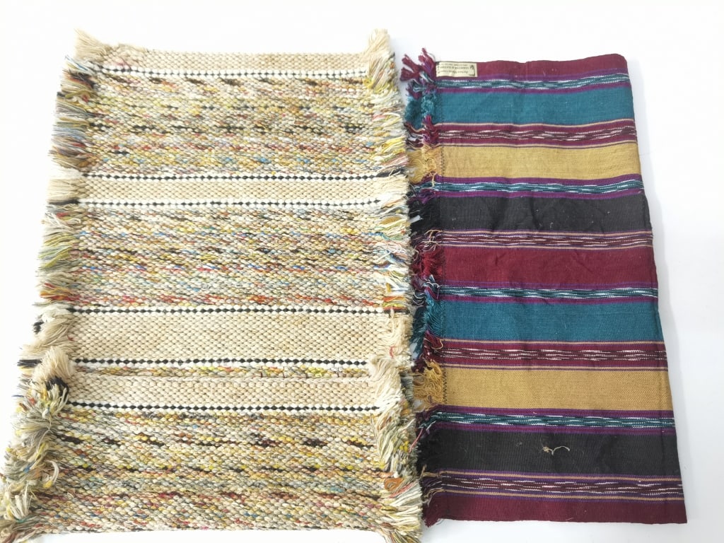 (2) Vintage Hand Made Fabrics: (2) Vintage Hand Made Fabrics, 24in by 14in and 18in by 18in