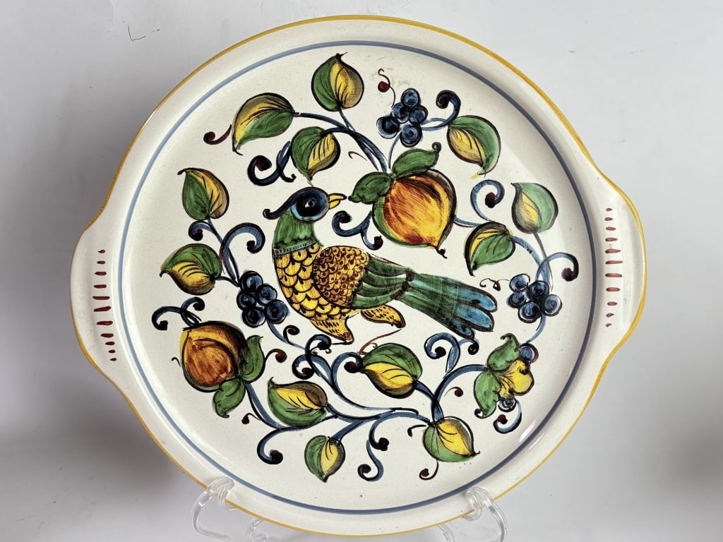 Vintage Ceramica Nova Deruta Serving Platter: Vintage Ceramica Nova Deruta Serving Platter, 13in