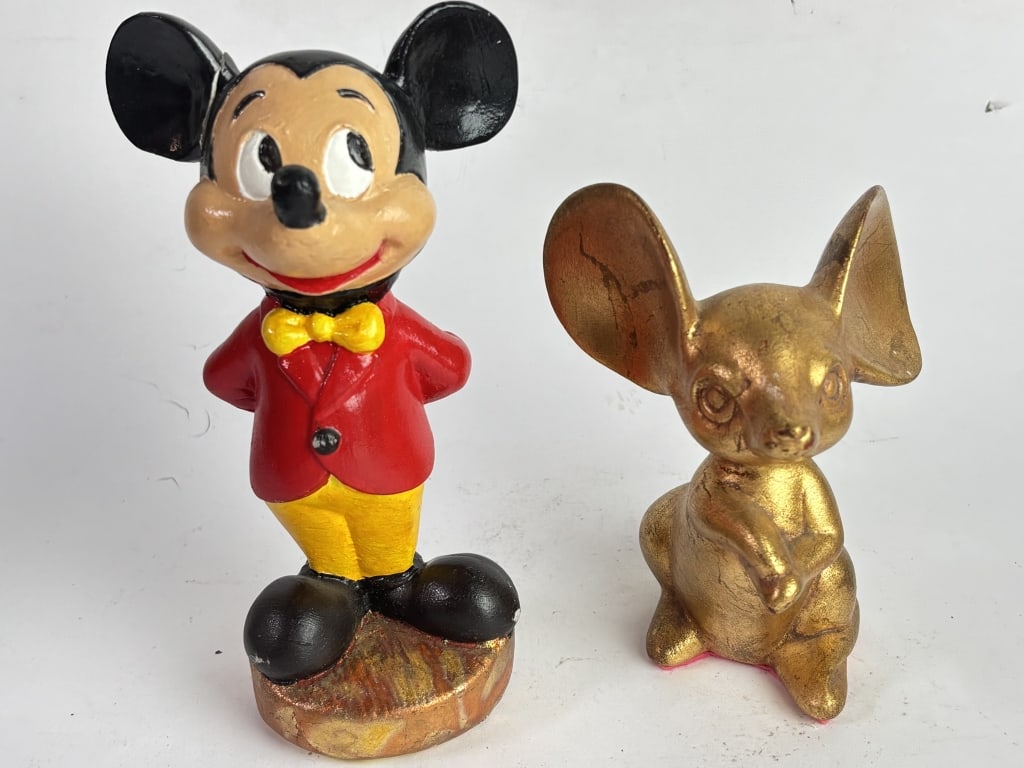 (2) Vintage Mickey Mouse and Golden Mouse Figurine (1 of 3)