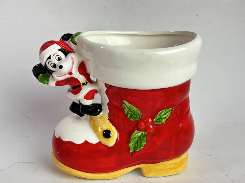 Mickey Mouse Santa Claus Holiday Boot Planter (1 of 4)