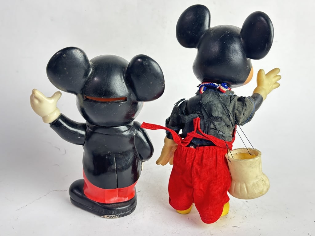 (2) Vintage Mickey Mouse Plastic Figures - 2
