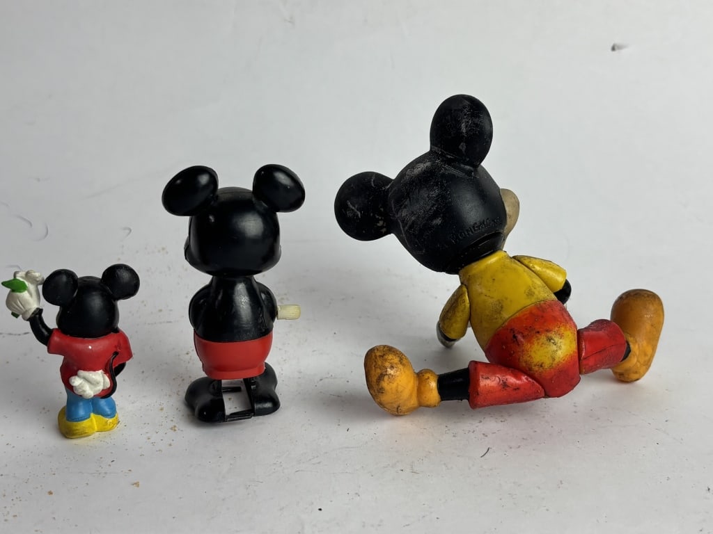 (3) Vintage Mickey Mouse Figures - 2