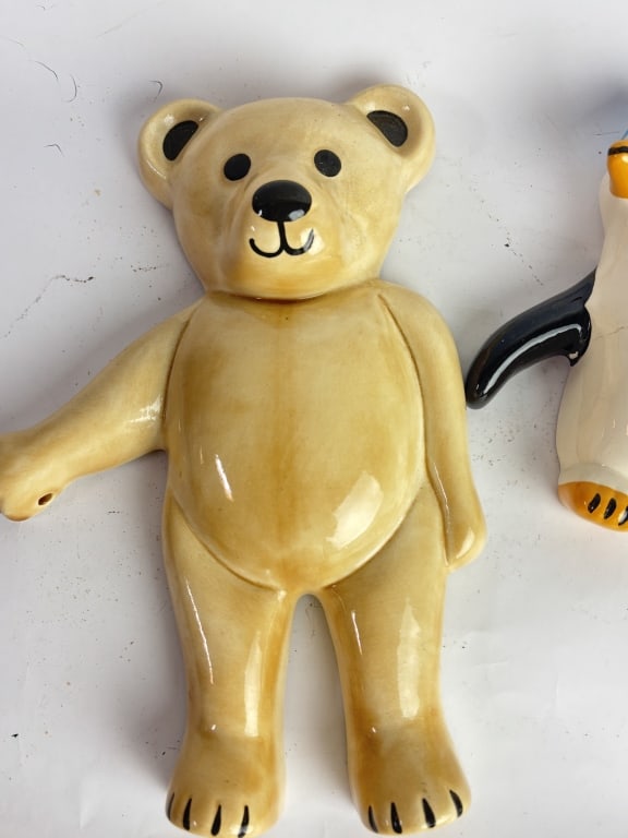 (2) Vintage Glazed Ceramic Bear and Penguin - 2