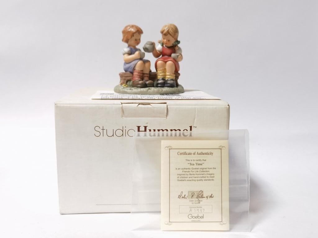 1999 Goebel Studio Hummel "Tea Time" Porcelain Fig (1 of 4)