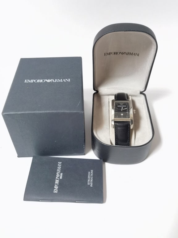 Emporio Armani Watch: Emporio Armani Watch, Box: 4.5in by 3.5in by 3in