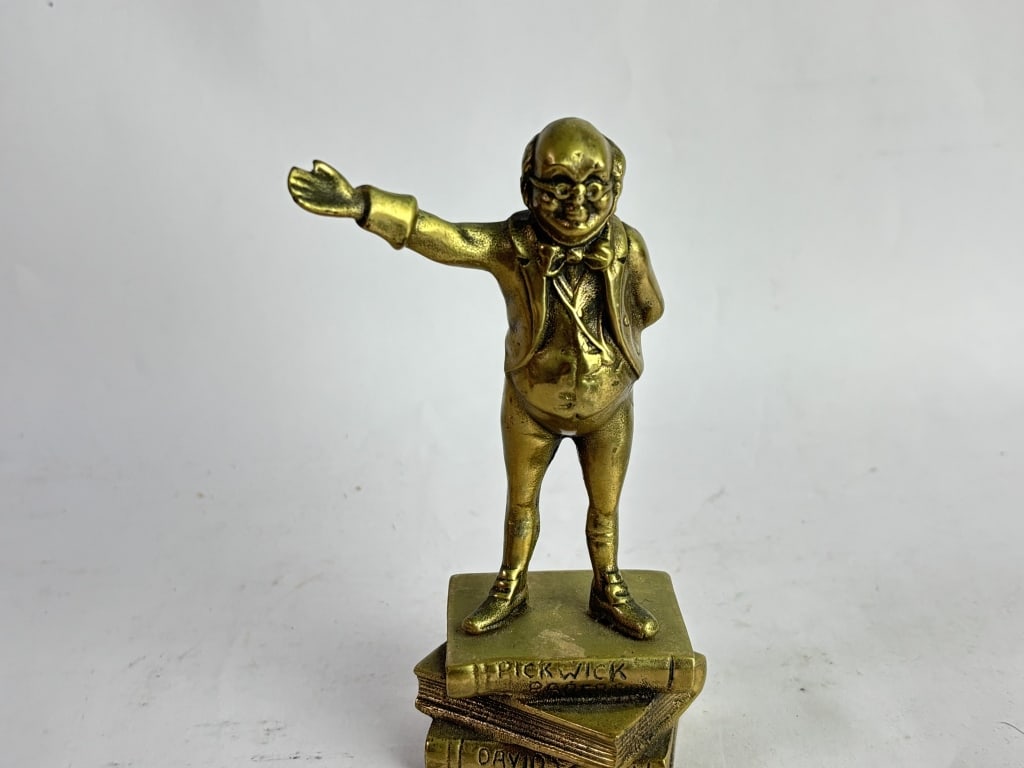 Vintage Brass "Mr. Pickwick" Literary Figurine: Vintage Brass "Mr. Pickwick" Literary Figurine, 5.5in by 3in