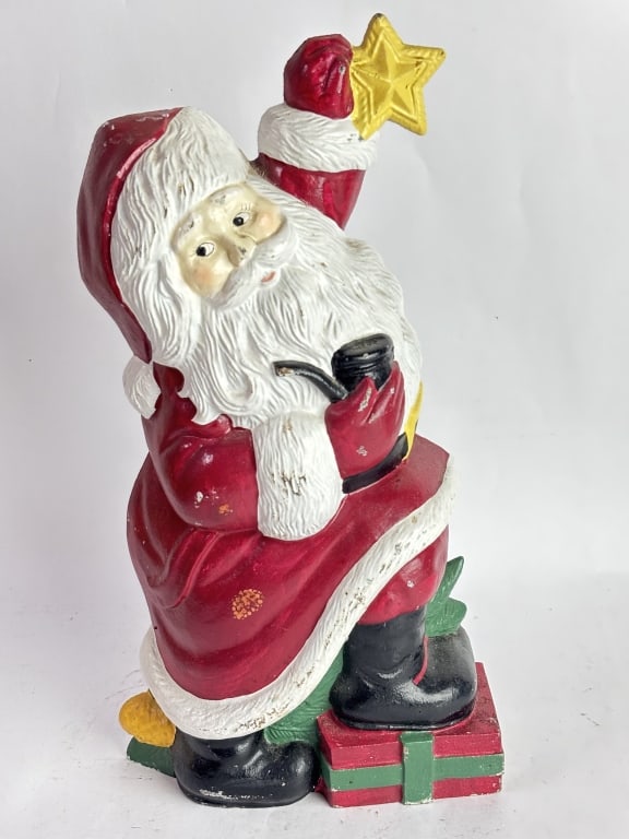 Vintage Kneeling Santa Cast Iron Doorstop: Vintage Kneeling Santa Cast Iron Doorstop, 13.25in by 7in by 2.5in