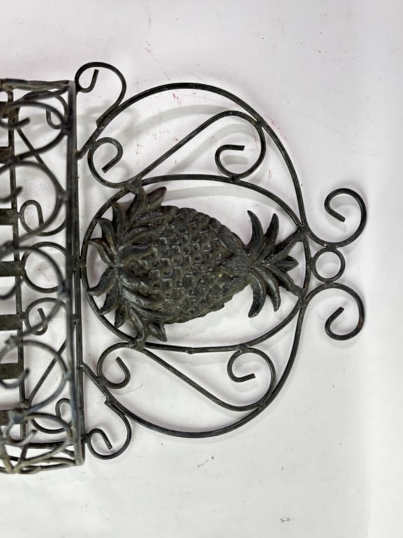Pineapple Motif Wire Wall Planter: Pineapple Motif Wire Wall Planter, 19in by 10in by 5.5in