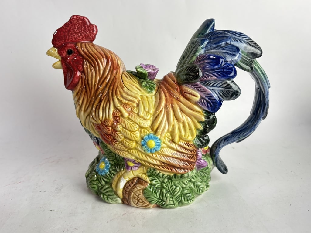 Vintage Porcelain Rooster Teapot (1 of 4)