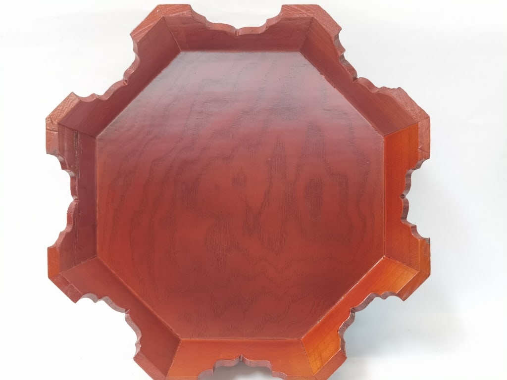 Chinese Wood Hexagonal Tray - 3