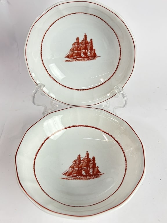 Pr. of Wedgwood Porcelain Flying Cloud Plates: Pr. of Wedgwood Porcelain Flying Cloud Plates, 6.75in by 1.75in