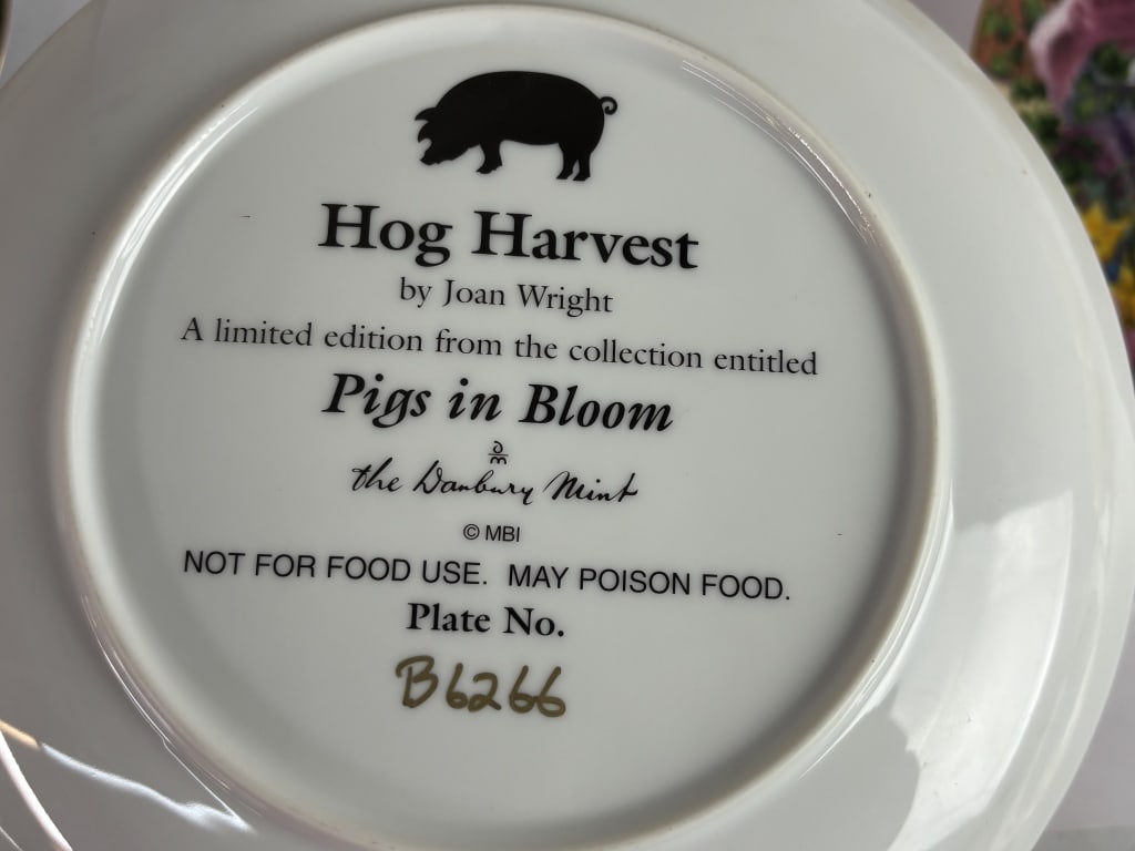 (4) Limited Ed. Joan Wright Hog Harvest Plates - 6