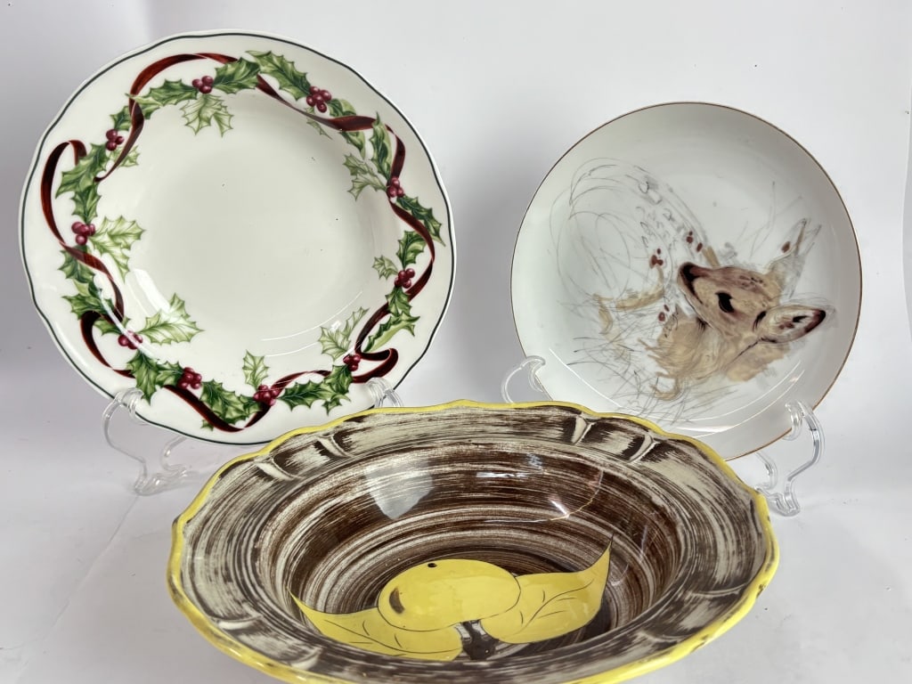 (3) Vintage Porcelain Plates: Charter Club/Enesco: (3) Vintage Porcelain Plates: Charter Club/Enesco, 10.5in