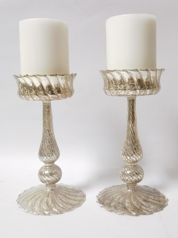 Pr. of Glitter Glass Candle Holders (1 of 4)