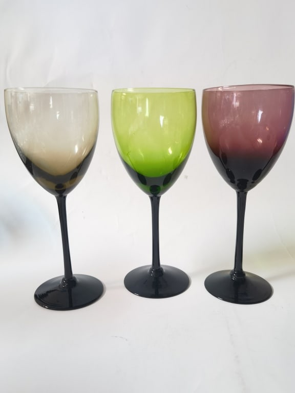 (4) Colored Wine Glasses - 2