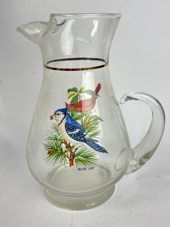 Vintage West Virginia glass Songbird Glass Pitcher (1 of 4)