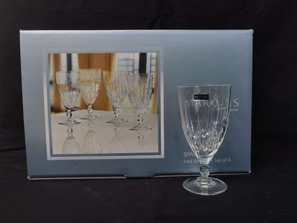 Set of Marquis by Waterford Crystal Ice Beverage G: Set of Marquis by Waterford Crystal Ice Beverage Glasses, 6.75in