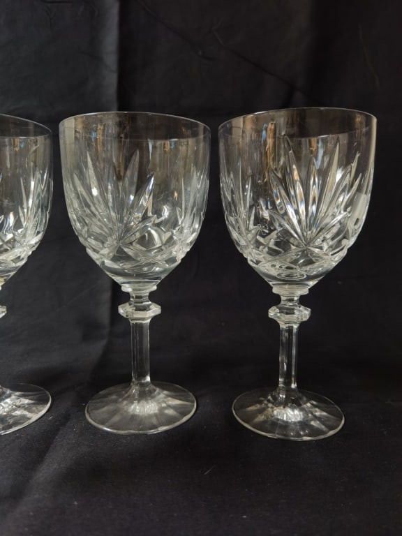 (6) Gorham Crystal Cherrywood Water Goblets - 3