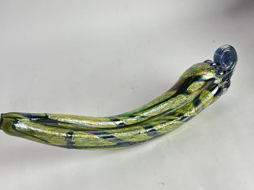 Vintage Iridescent Green Art Glass Pepper (1 of 3)