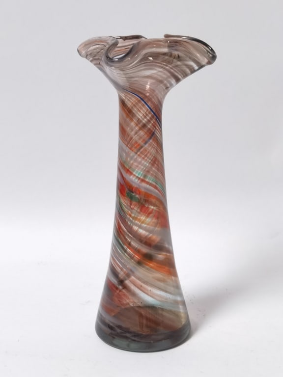 Vintage Murano Italy Swirl Art Glass Vase (1 of 4)