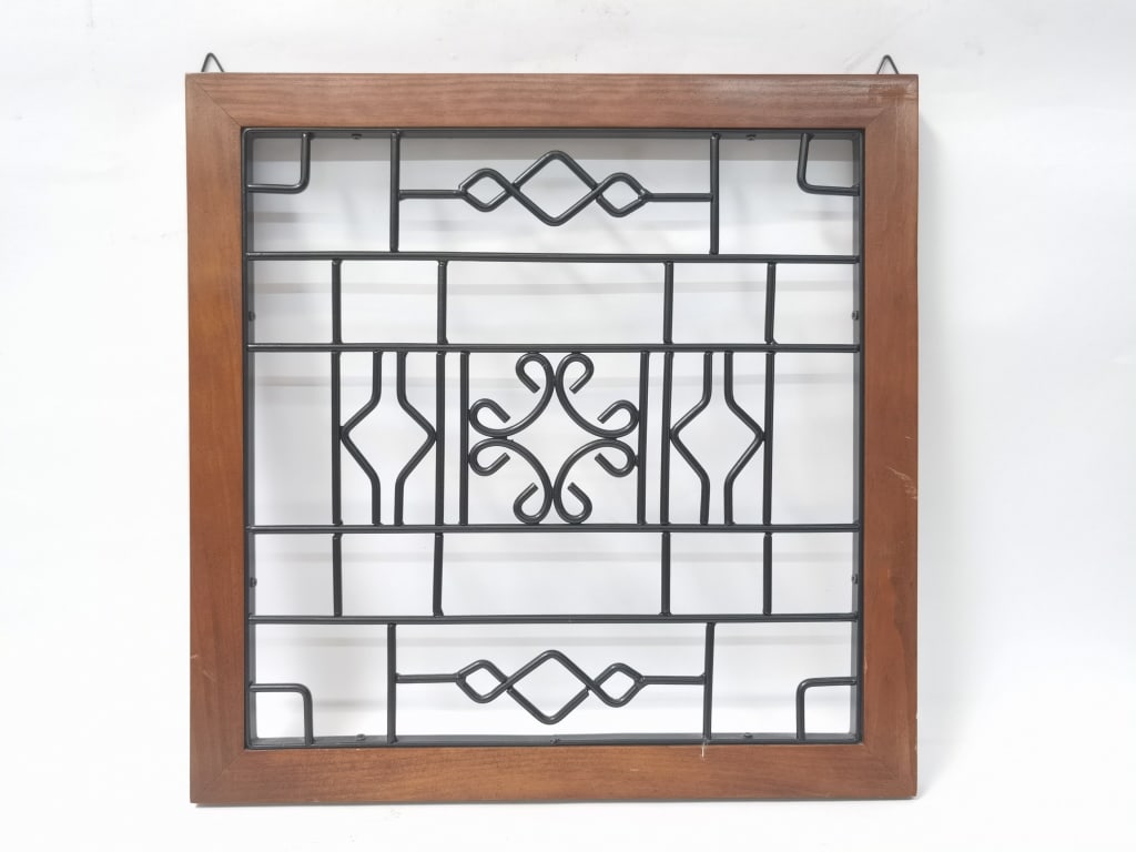 Metal Wall Art in Wood Frame (1 of 3)