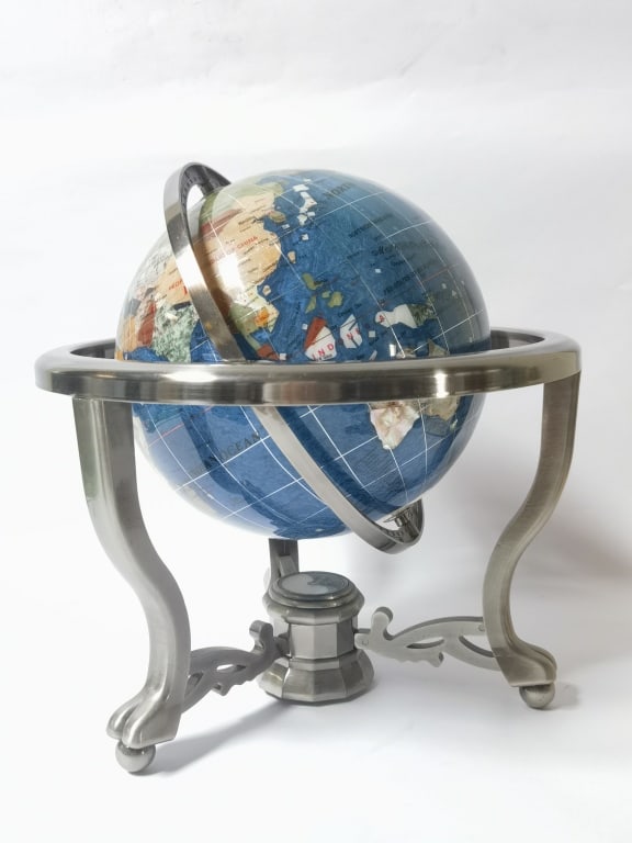 Vintage Precious Stones Inlay Table-Top Globe (1 of 3)