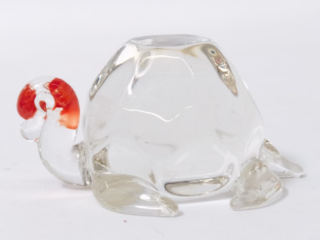 Clear Art Glass Turtle - 3