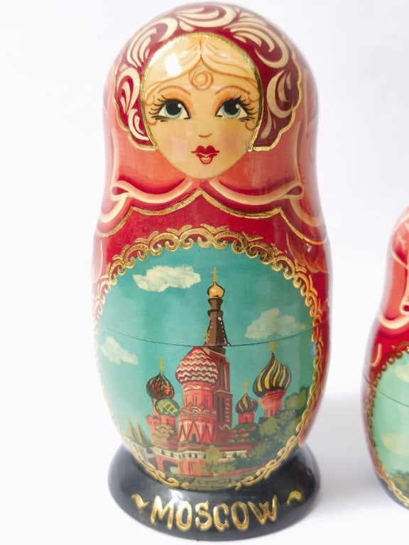 2005 Signed Vintage Russian Hand Painted Nesting D - 2